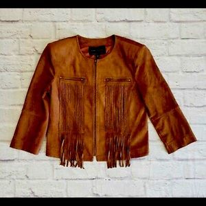 BCBG Suede Fringe Jacket